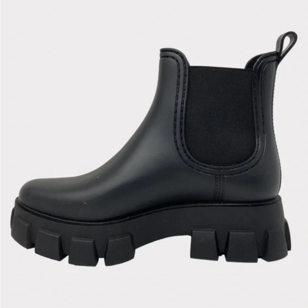 Jeffrey Campbell rubber Black Ankle Booties size 10 - Picture 5 of 5